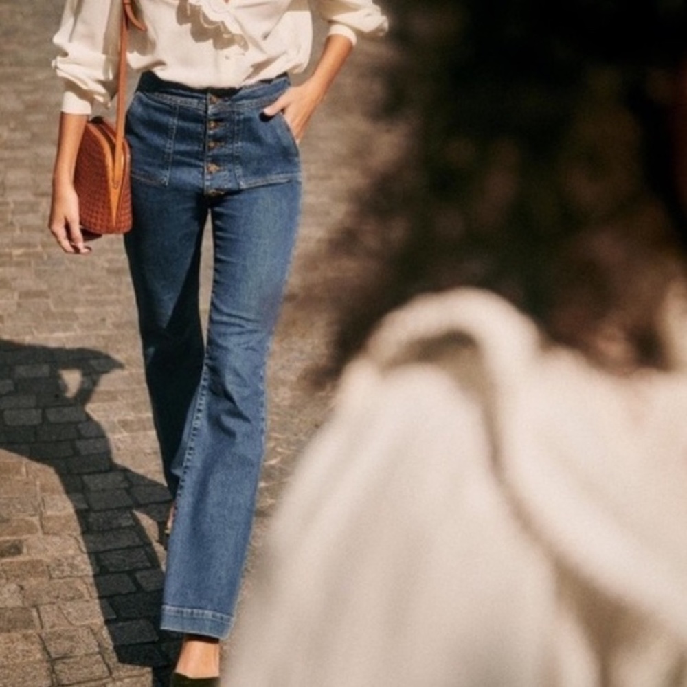 NWT Sézane Tommy Trousers Wide Leg Jeans